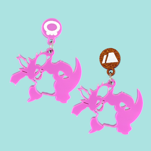 Nidoking Laser Cut Acrylic Earrings Nidoking Laser Cut Acrylic Earrings