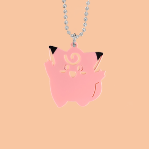 Clefairy Laser Cut Acrylic Necklace Clefairy Laser Cut Acrylic Necklace