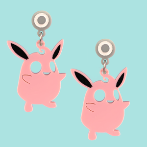 Wigglytuff Laser Cut Acrylic Earrings
