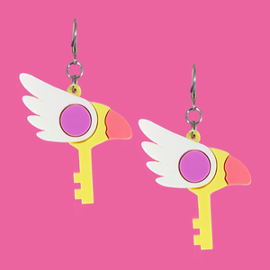 Clow Key Laser Cut Acrylic Drop Earrings