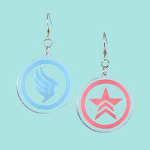 Mass Effect Renegade and Paragon Laser Cut Acrylic Earrings
