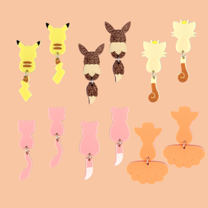 Pokemon Swinging Tails Laser Cut Acrylic Stud Earrings Pokemon Swinging Tails Laser Cut Acrylic Stud Earrings