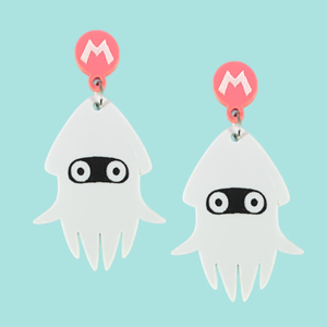 Mario Kart Squid 'Blooper' Laser Cut Earrings