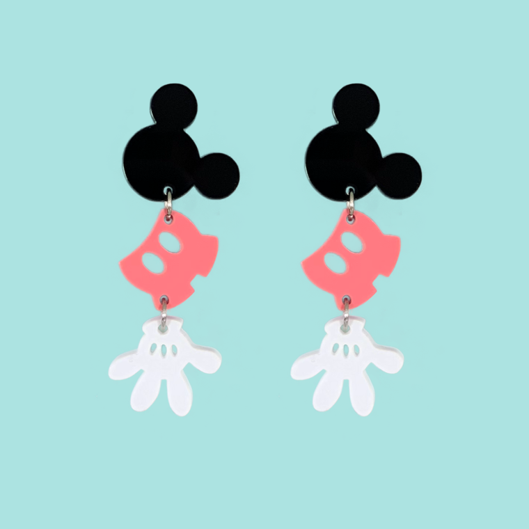 Mickey Icons Dangle Laser Cut Earrings
