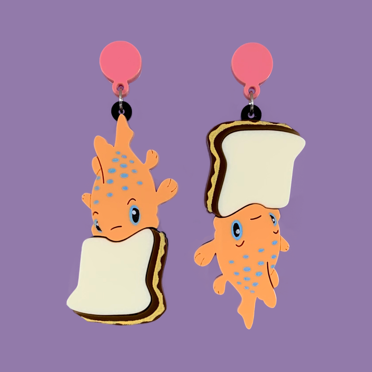 Pudge the Fish Laser Cut Deluxe Earrings