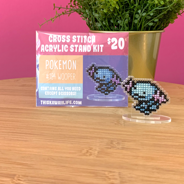 #194 Wooper - Cross Stitch Acrylic Display Stand Kit