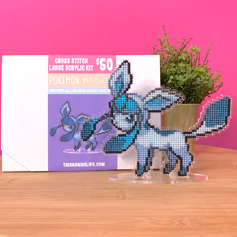 #471 Glaceon - Large Cross Stitch Acrylic Kit