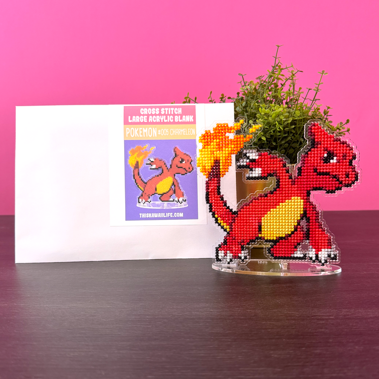 #005 Charmeleon - Large Cross Stitch Acrylic Display Stand Blank