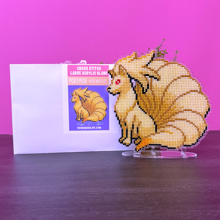 #038 Ninetales - Large Cross Stitch Acrylic Display Stand Blank