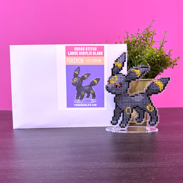 #197 Umbreon - Large Cross Stitch Acrylic Display Stand Blank