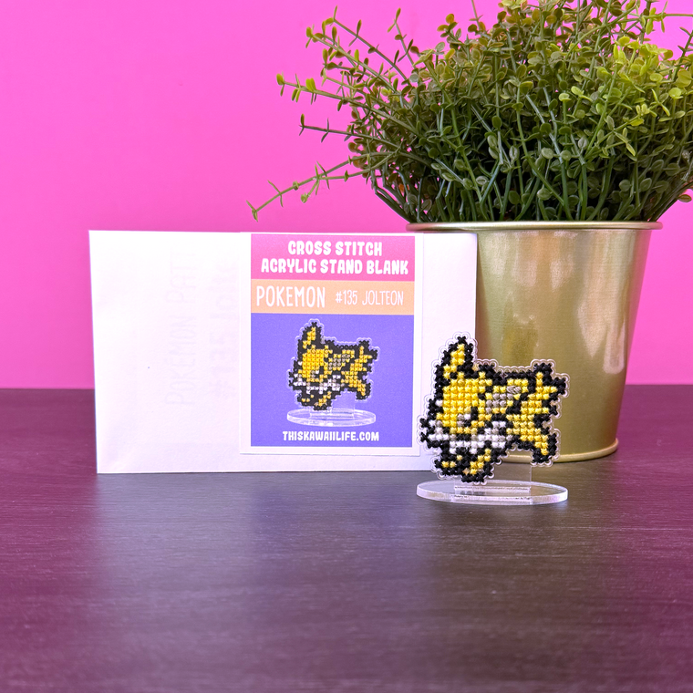#135 Jolteon - Cross Stitch Acrylic Display Stand Blank