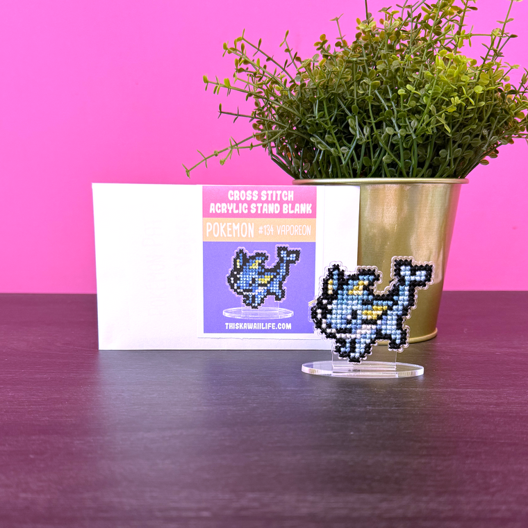 #134 Vaporeon - Cross Stitch Acrylic Display Stand Blank