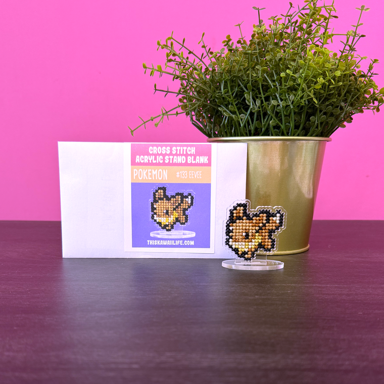 #133 Eevee - Cross Stitch Acrylic Display Stand Blank