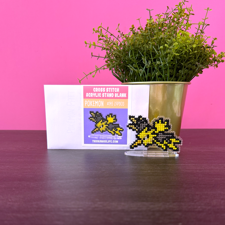 #145 Zapdos - Cross Stitch Acrylic Display Stand Blank