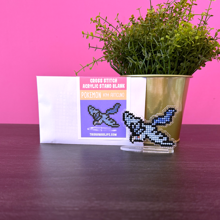 #144 Articuno - Cross Stitch Acrylic Display Stand Blank