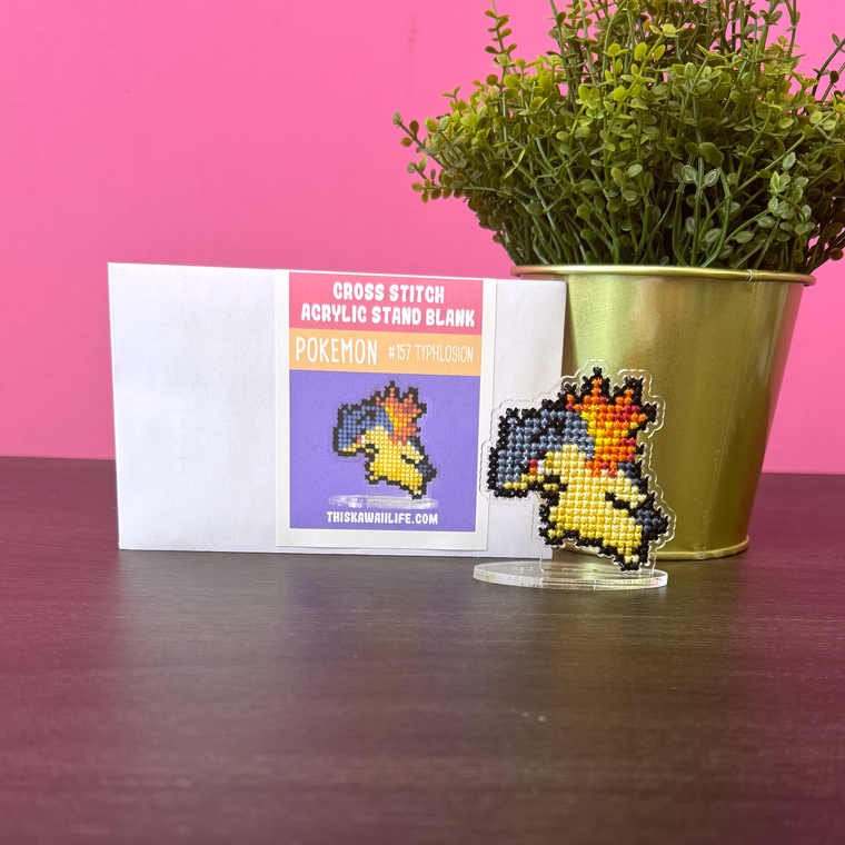 #157 Typhlosion - Cross Stitch Acrylic Display Stand Blank
