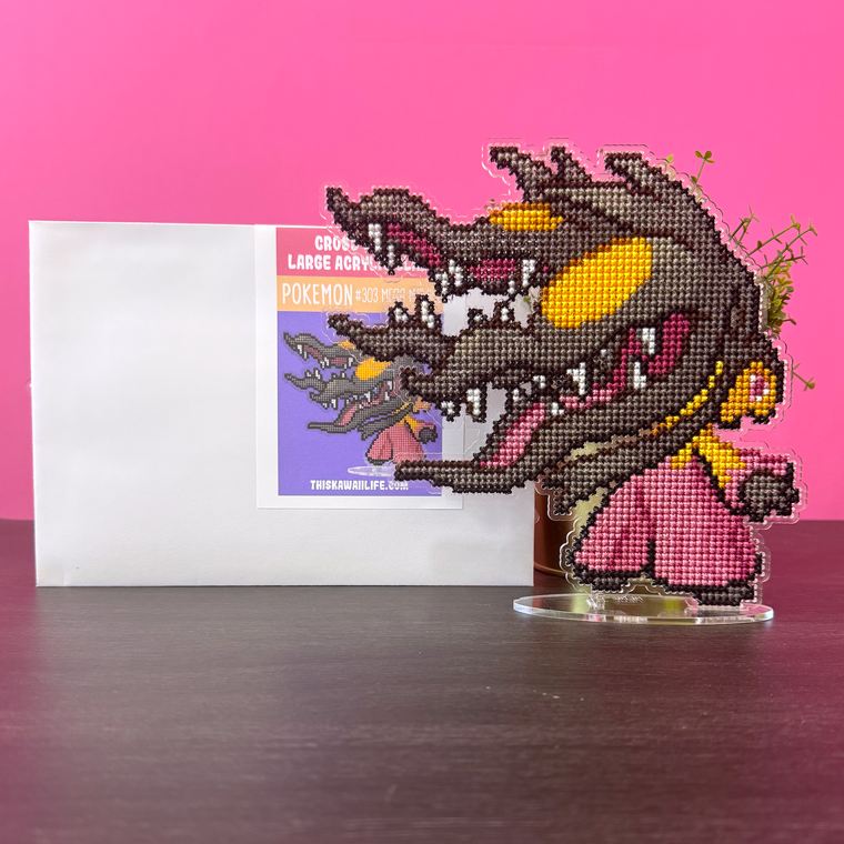 #303 Mega Mawile - Large Cross Stitch Acrylic Display Stand Blank