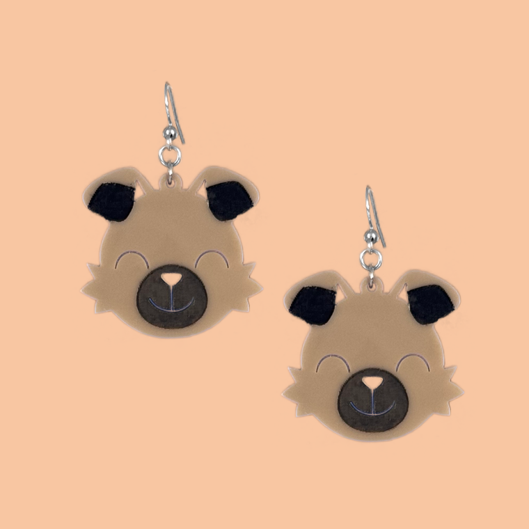 #744 Rockruff Laser Cut Acrylic Earrings