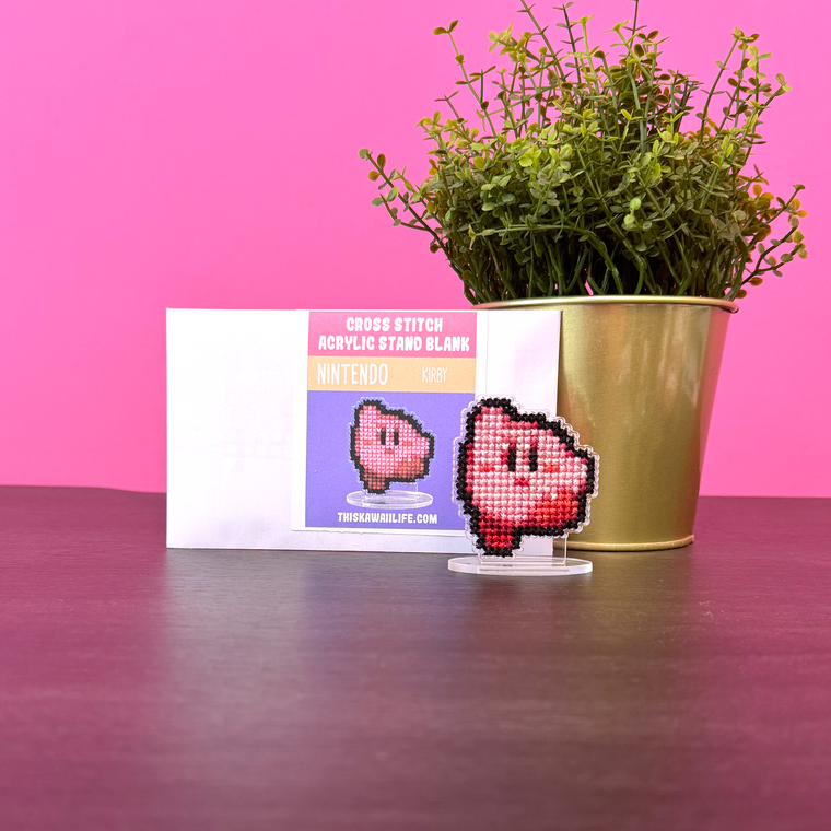 Kirby - Cross Stitch Acrylic Display Stand Blank