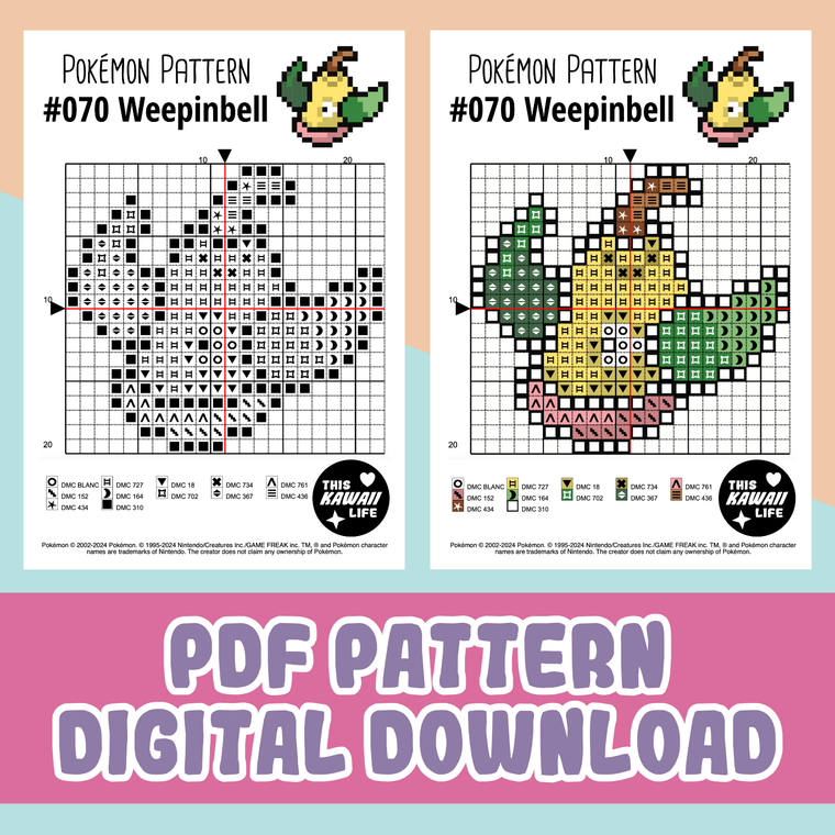 #070 Weepinbell - Cross Stitch Digital PDF Download Pattern