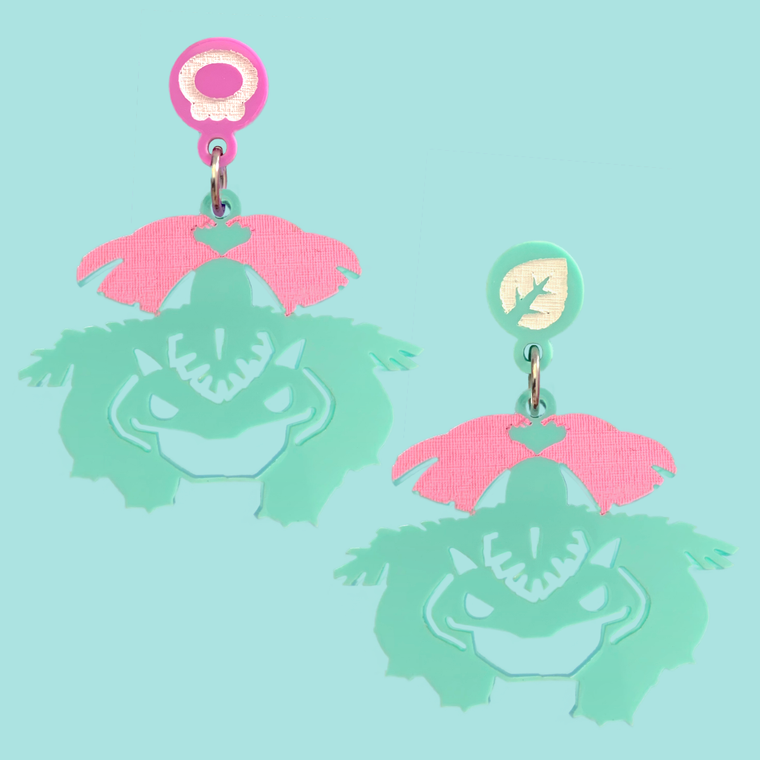 Venusaur Laser Cut Acrylic Earrings