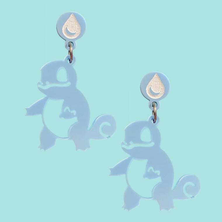 Squirtle Laser Cut Acrylic Earrings