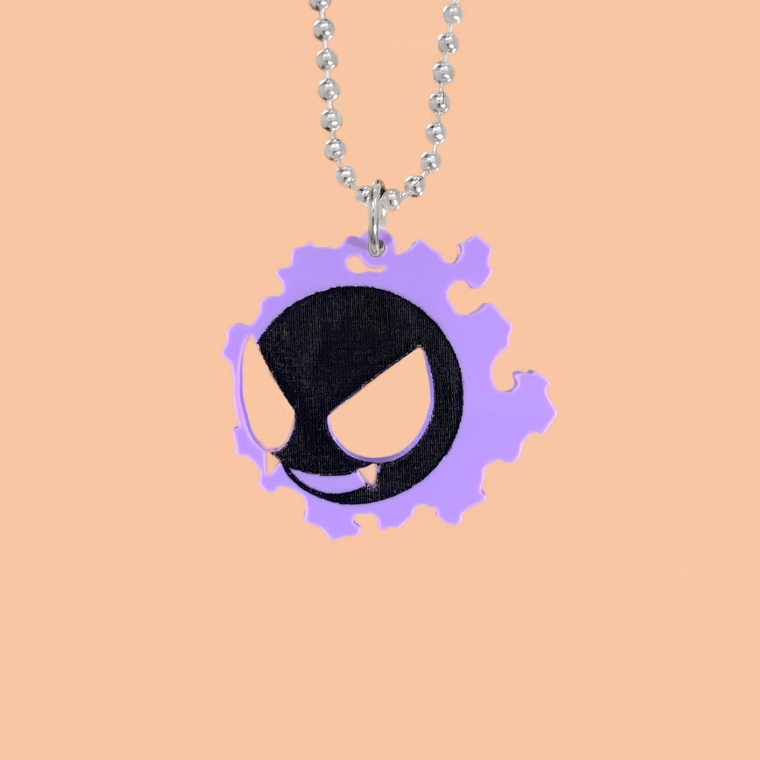 Gastly Laser Cut Acrylic Necklace