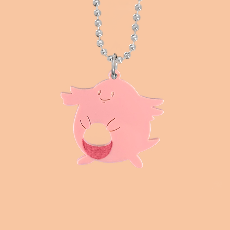 Chansey Laser Cut Acrylic Necklace