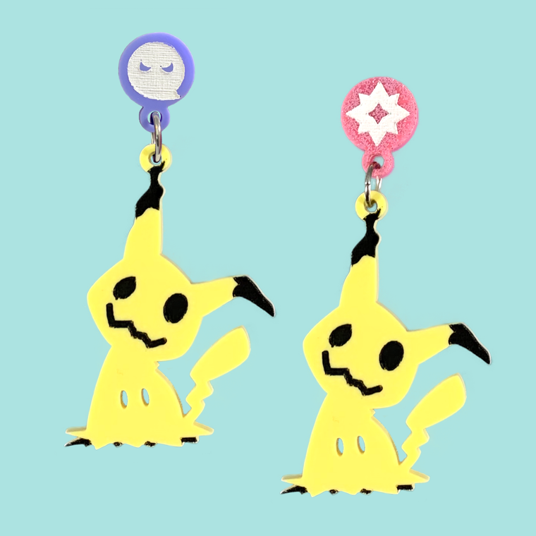 Mimikyu Laser Cut Acrylic Earrings