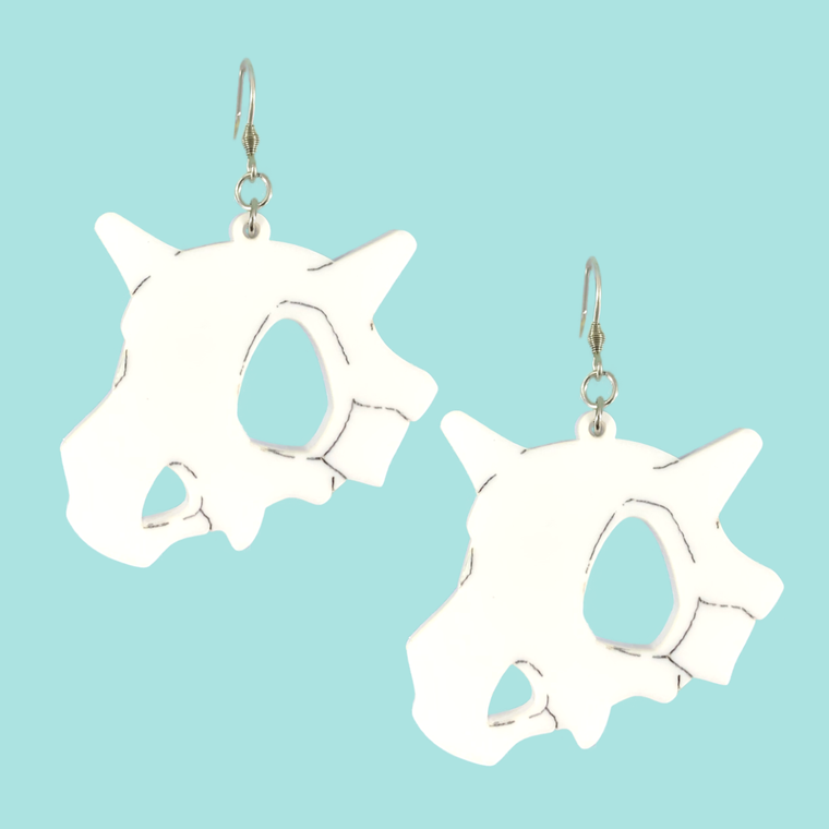 Cubone Skull Laser Cut Acrylic Earrings