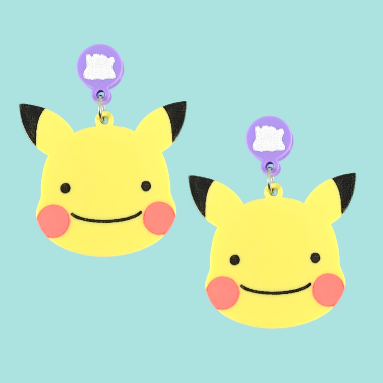 Pikachu Ditto Laser Cut Acrylic Earrings