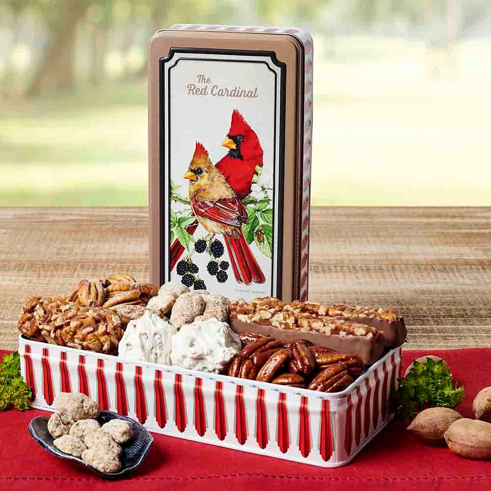 Red Cardinal Bird Gift Nut Tin | Priester's Pecans