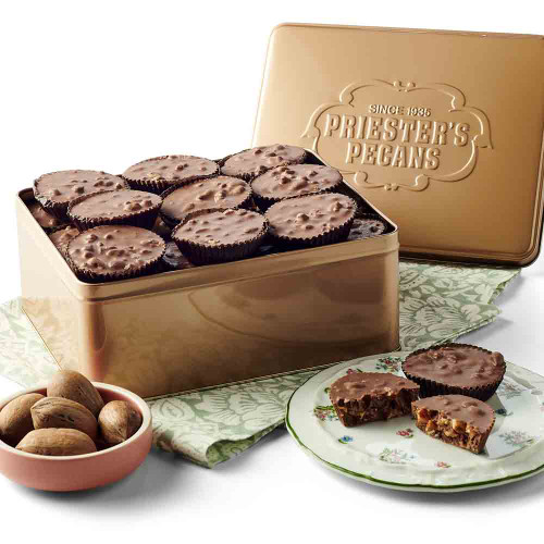 Chocolate Toasted Pecan Clusters, 1 lb. 4 oz. Tin