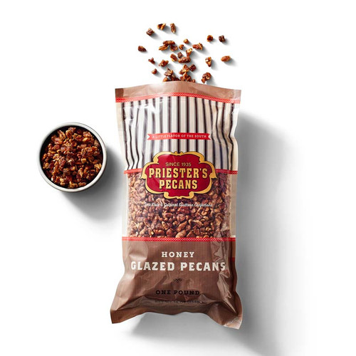 Honey Glazed Medium Pecan Pieces - 1 lb Bag