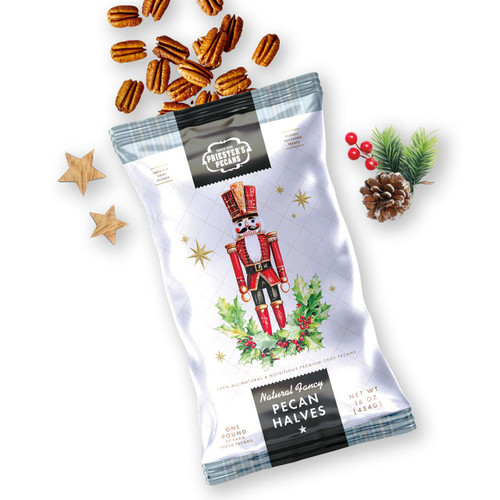 Natural Pecans - 1 lb Holiday Bag
