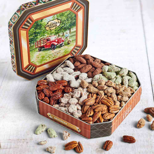 Seven Pecan Favorites-Pecan Grove Tin - 1lb. 3 oz. No Chocolate