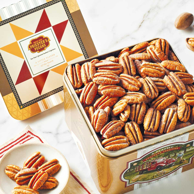 Roasted Mammoth Pecan Halves, 1 pound gift tin