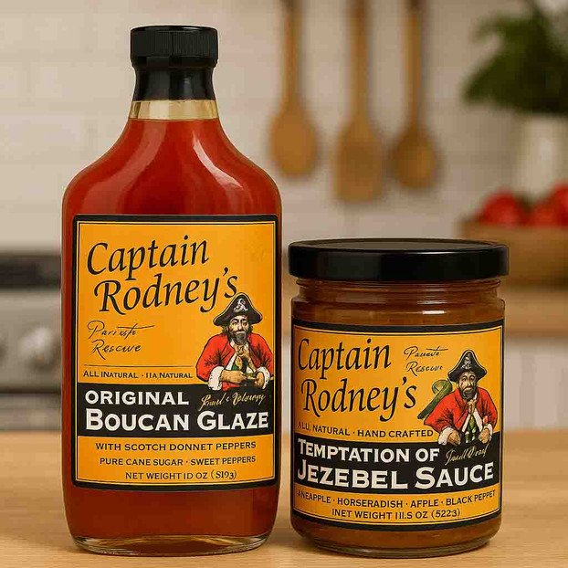 Captain Rodney's Pepper Glaze and Jezebel Sauce Combo Captain Rodney's Pepper Glaze and Jezebel Sauce Combo