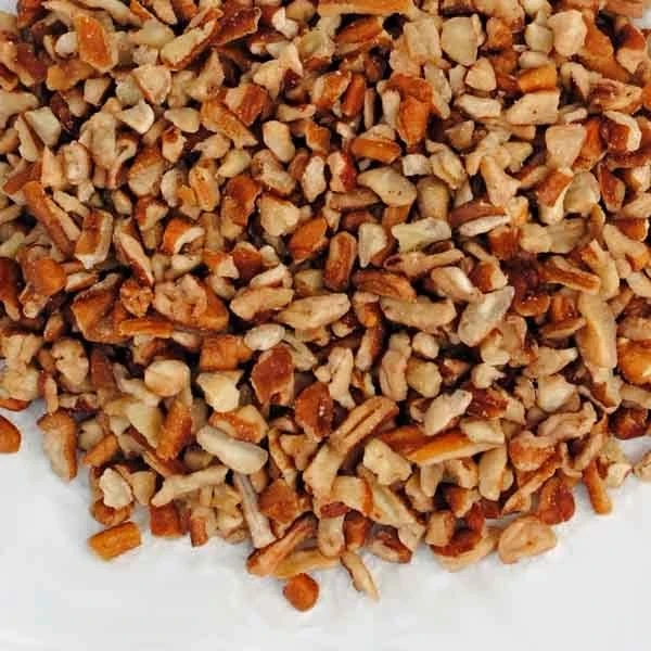 Closeup of small pecan pieces