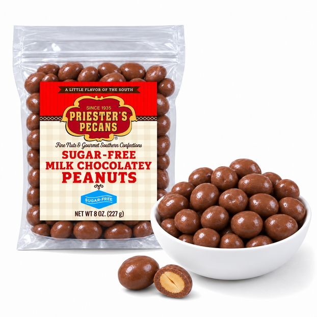 Priester’s Sugar Free Milk Chocolatey Peanuts, 8 oz. bag