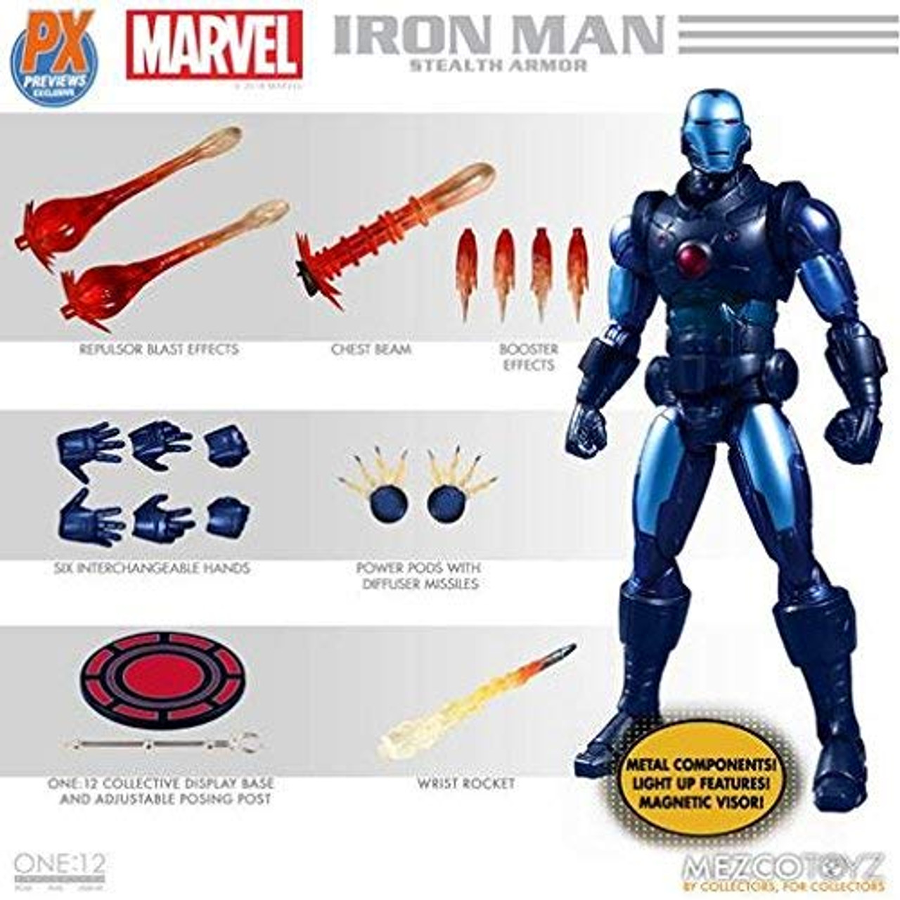 Iron Man Stealth Armor Suit One:12 Collective Action Figure - Previews  Exclusive