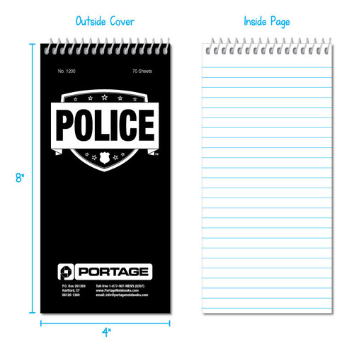 1 Dozen | POLICE Notebook #1200 | Narrow Ruled | 4" x 8"