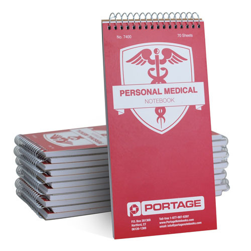 1 Dozen | Personal Medical Notebook / Logbooks Notebooks #7400 | 4" x 8"