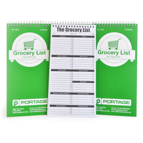 3 Pack | Grocery List Notebook #7500 | 4" x 8"
