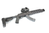 BLACK TYPE III HARD ANODIZED-RUGER 10/22 CHARGER PISTOL in JÄGER KONVERTER Chassis w/ Full Throat Brake