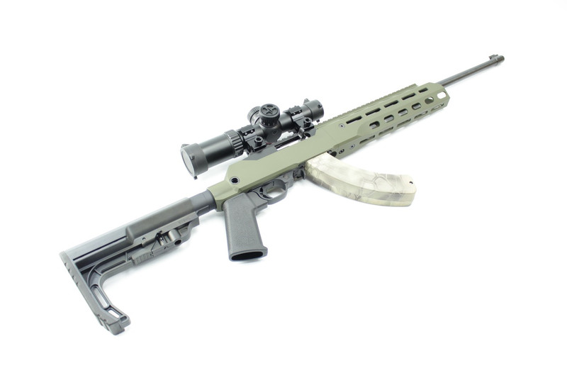 Ruger 10/22 Riflel in JÄGER KONVERTER Chassis-Olive Drab Cerakote