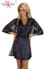 Beauty Night Stephanie Sexy Shiny Satin Dressing Gown Black3