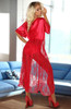 Beauty Night Electra Peignoir Lace Satin Set Red