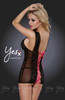 YesX Lace Mesh Chemise Pink Black