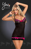 YesX Mesh Lace Chemise Rose/Black 
